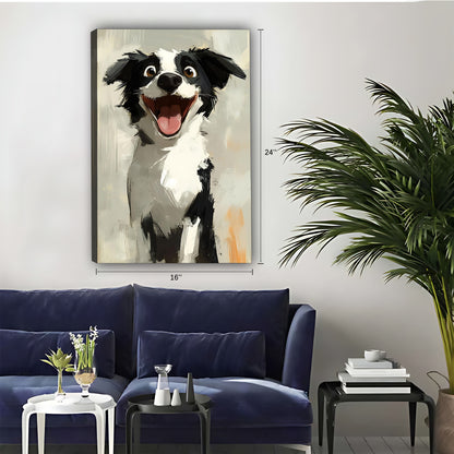 Funny Dog Art - Canvas Wall Art - Abstract Funny Living Room Decor| Liberty Signs #SZ045