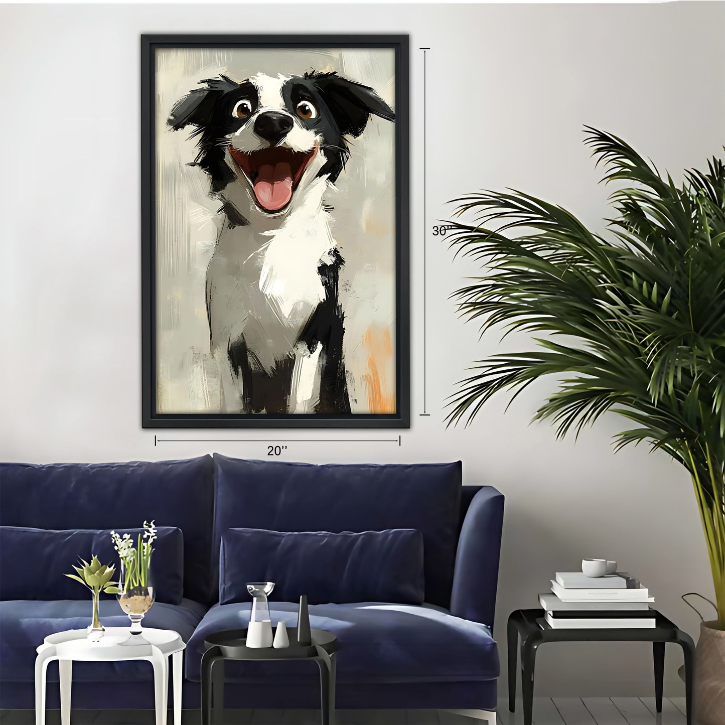 Funny Dog Art - Canvas Wall Art - Abstract Funny Living Room Decor| Liberty Signs #SZ045