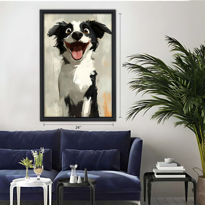 Funny Dog Art - Canvas Wall Art - Abstract Funny Living Room Decor| Liberty Signs #SZ045