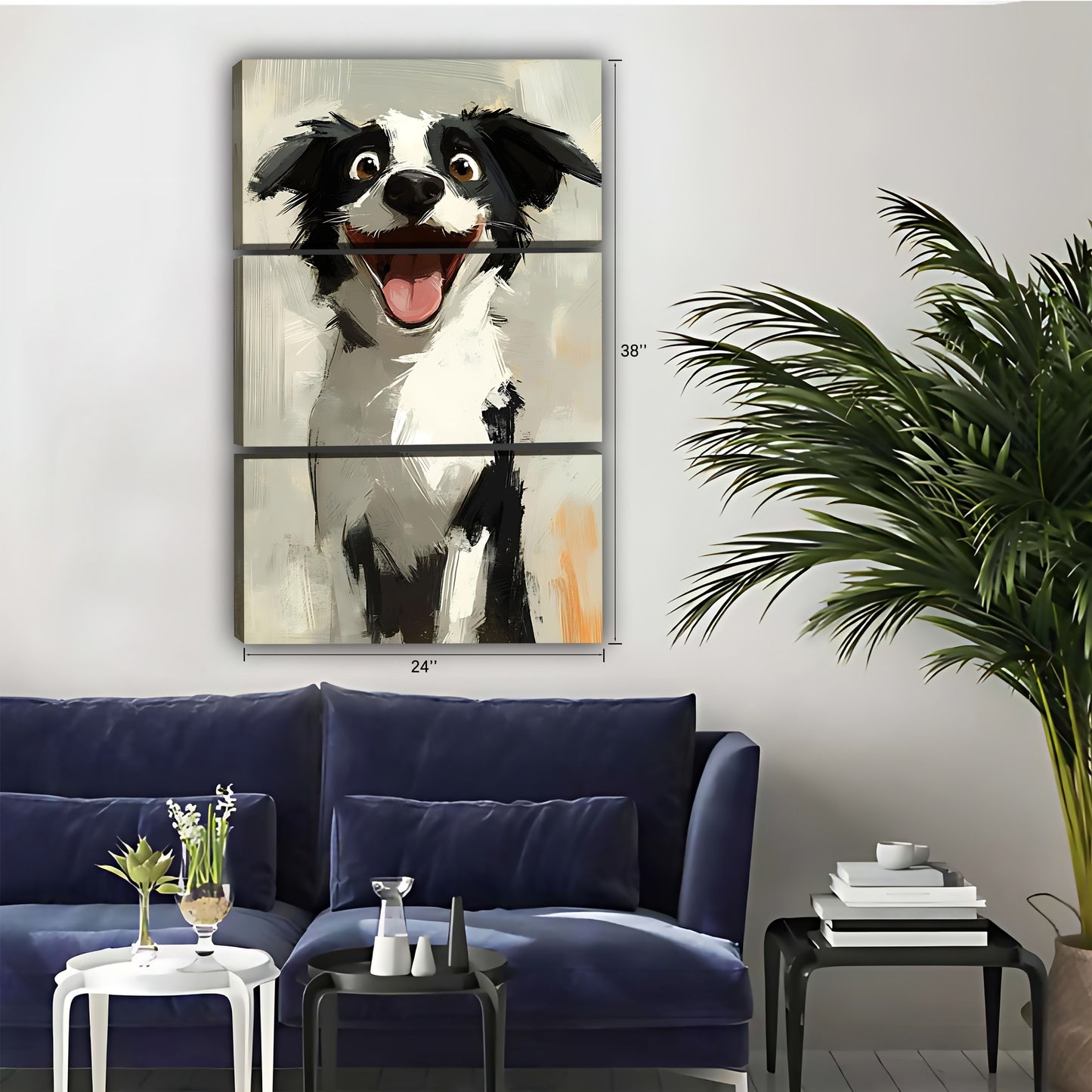 Funny Dog Art - Canvas Wall Art - Abstract Funny Living Room Decor| Liberty Signs #SZ045