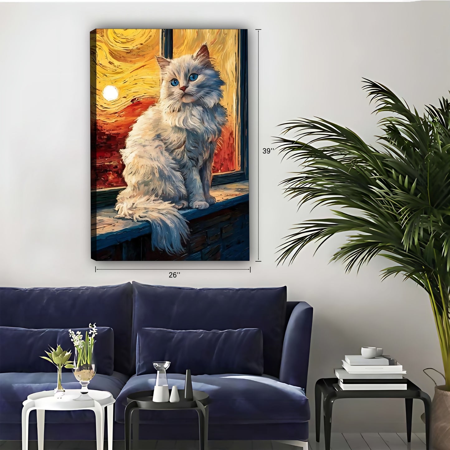 Funny Cat Art - Canvas Wall Art - Abstract Funny Living Room Decor| Liberty Signs #SZ046