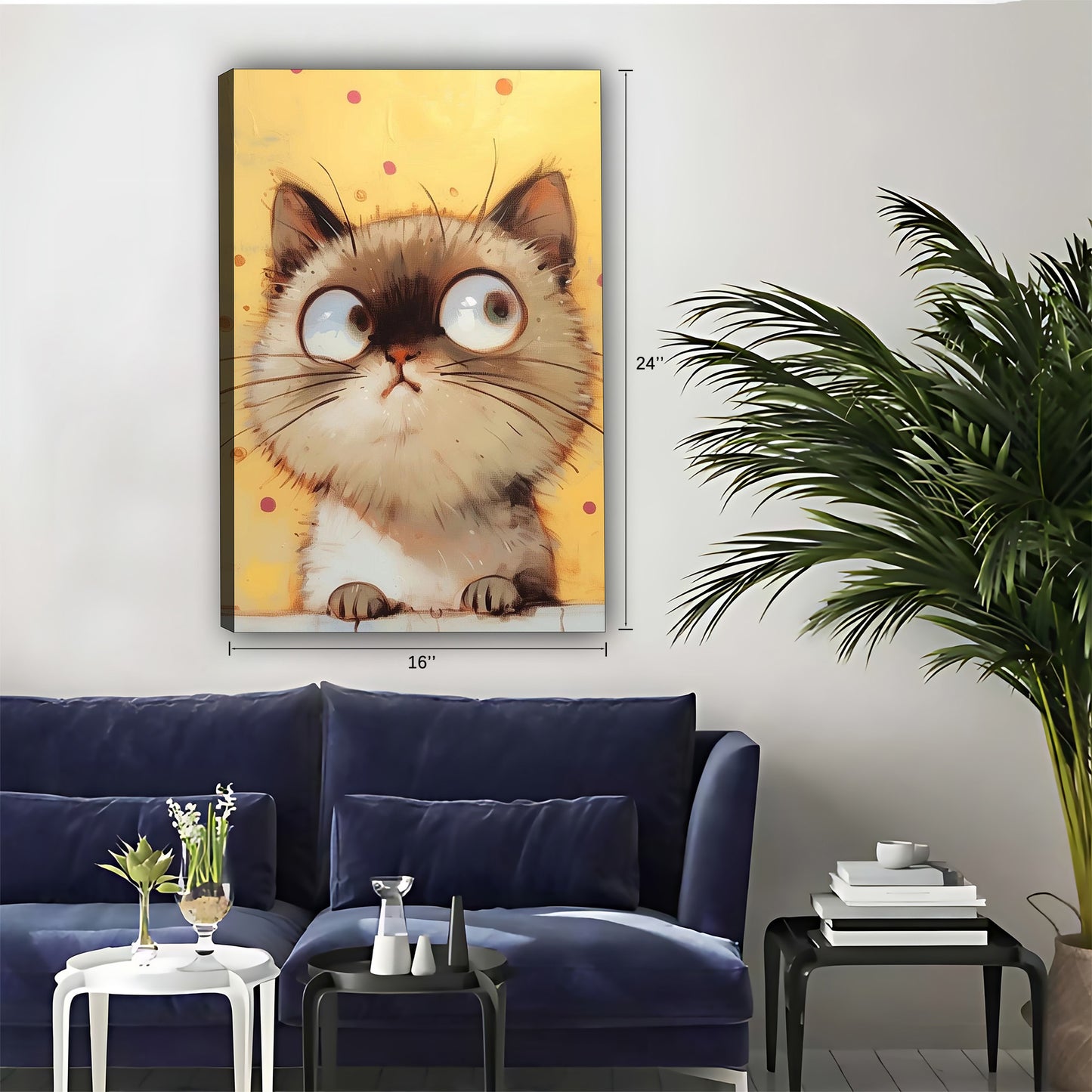 Funny Cat Art - Canvas Wall Art - Abstract Funny Living Room Decor| Liberty Signs #SZ049