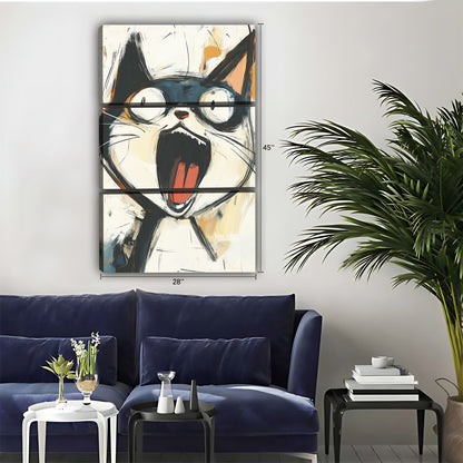 Funny Cat Art - Canvas Wall Art - Abstract Funny Living Room Decor| Liberty Signs #SZ050