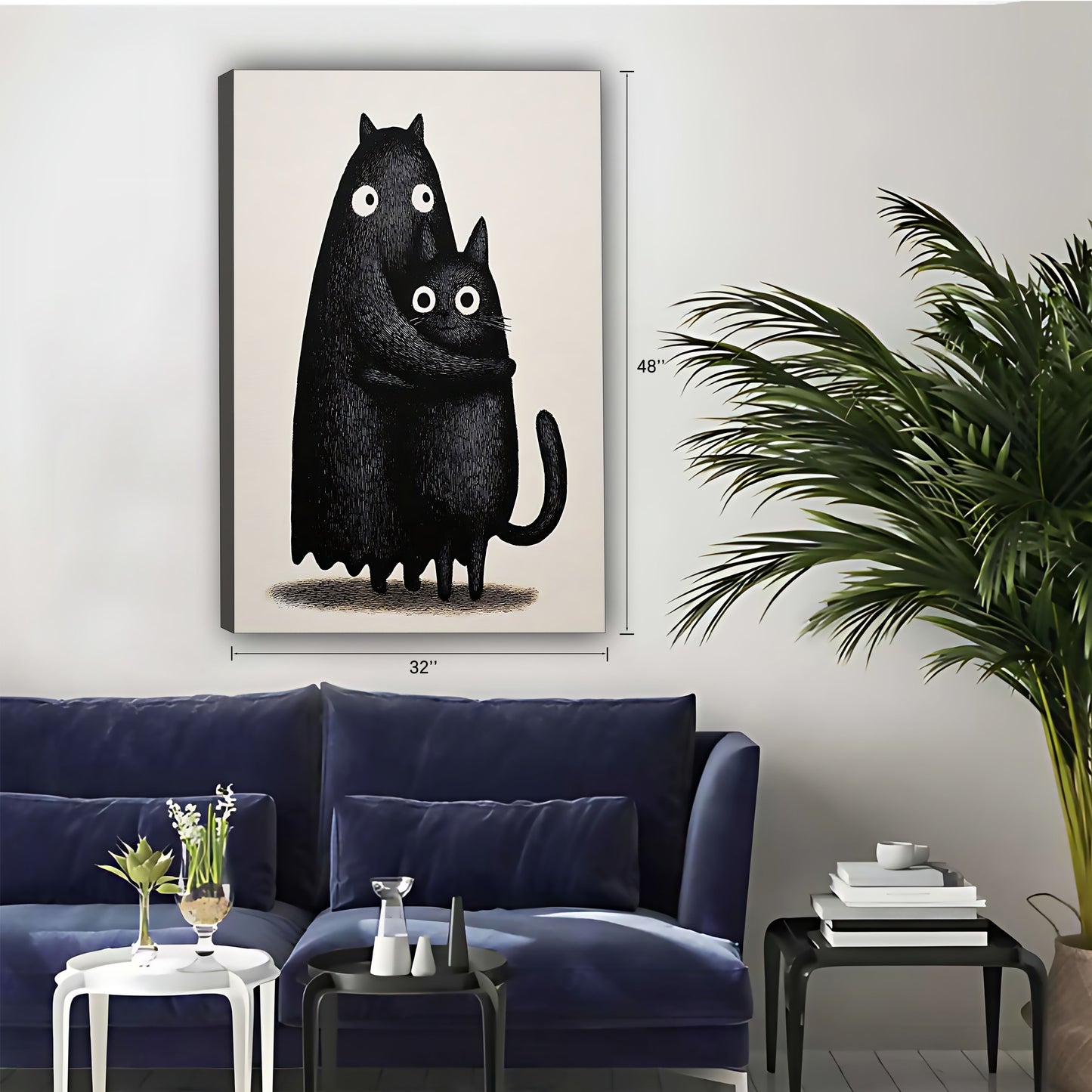 Funny Cat Art - Canvas Wall Art - Abstract Funny Living Room Decor| Liberty Signs #SZ054