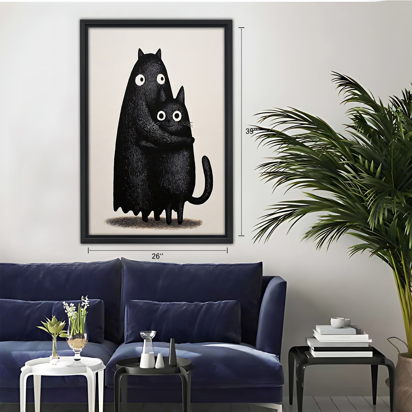 Funny Cat Art - Canvas Wall Art - Abstract Funny Living Room Decor| Liberty Signs #SZ054