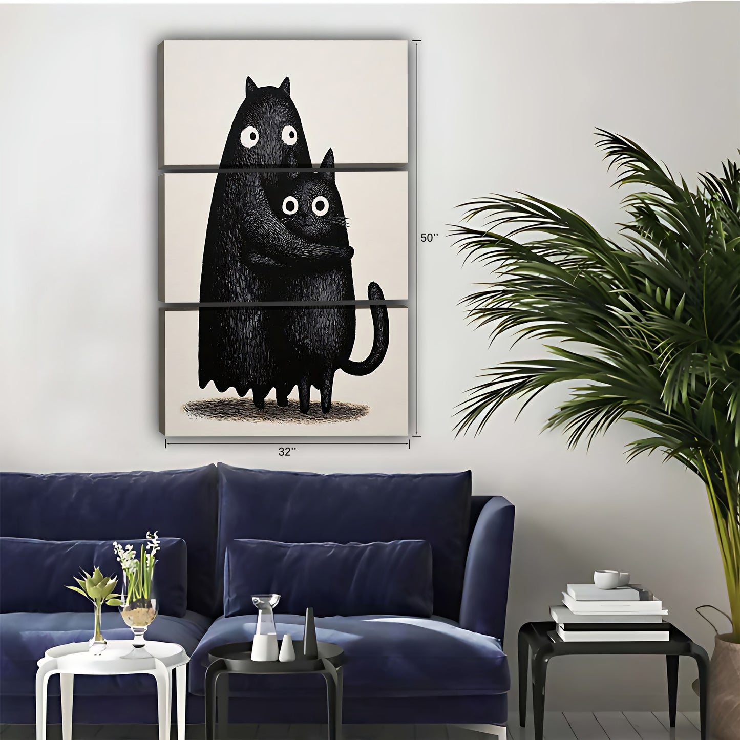 Funny Cat Art - Canvas Wall Art - Abstract Funny Living Room Decor| Liberty Signs #SZ054