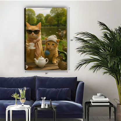 Funny Cat Art - Canvas Wall Art - Abstract Funny Living Room Decor| Liberty Signs #SZ057