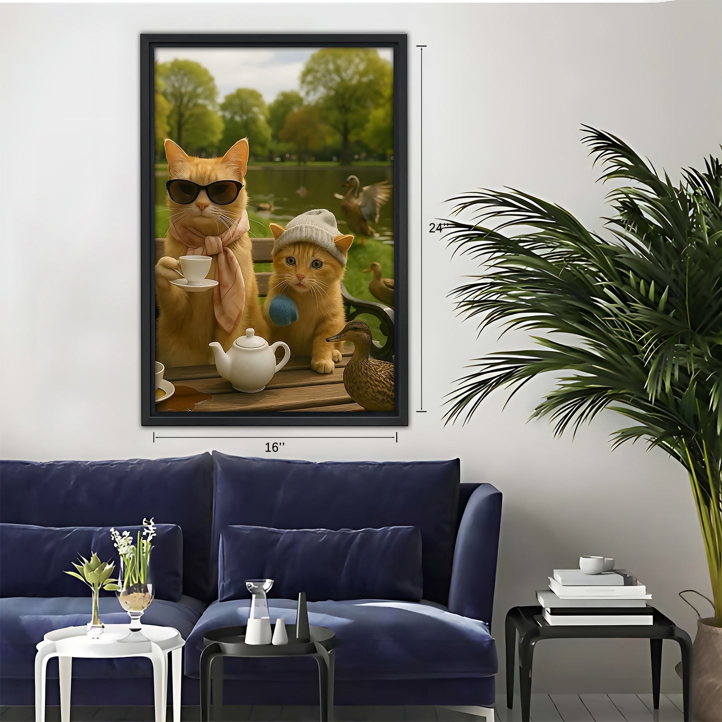 Funny Cat Art - Canvas Wall Art - Abstract Funny Living Room Decor| Liberty Signs #SZ057