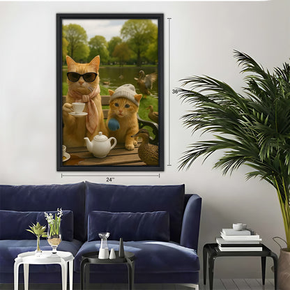 Funny Cat Art - Canvas Wall Art - Abstract Funny Living Room Decor| Liberty Signs #SZ057