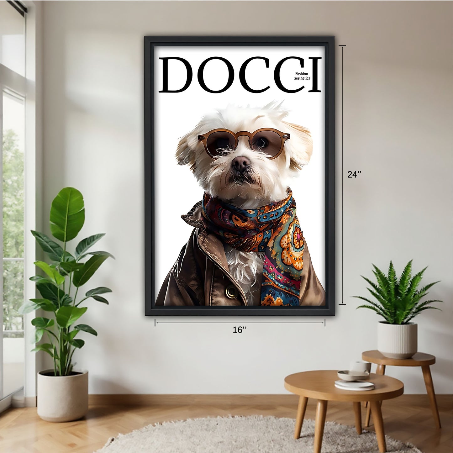 Funny Dog Art - Canvas Wall Art - Abstract Funny Living Room Decor| Liberty Signs #SZ091