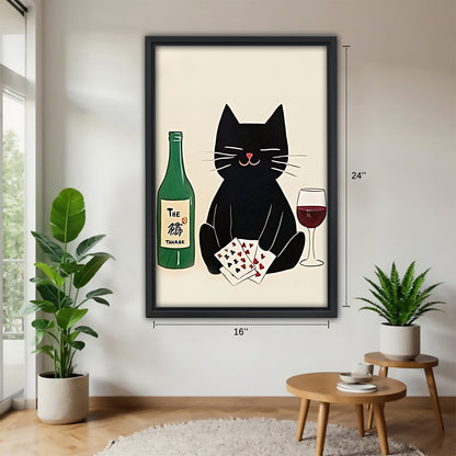 Funny Cat Art - Canvas Wall Art - Abstract Funny Living Room Decor| Liberty Signs #SZ093
