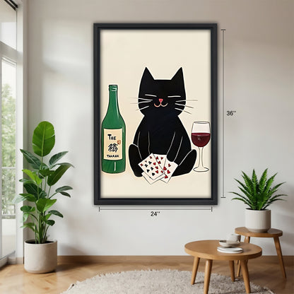Funny Cat Art - Canvas Wall Art - Abstract Funny Living Room Decor| Liberty Signs #SZ093