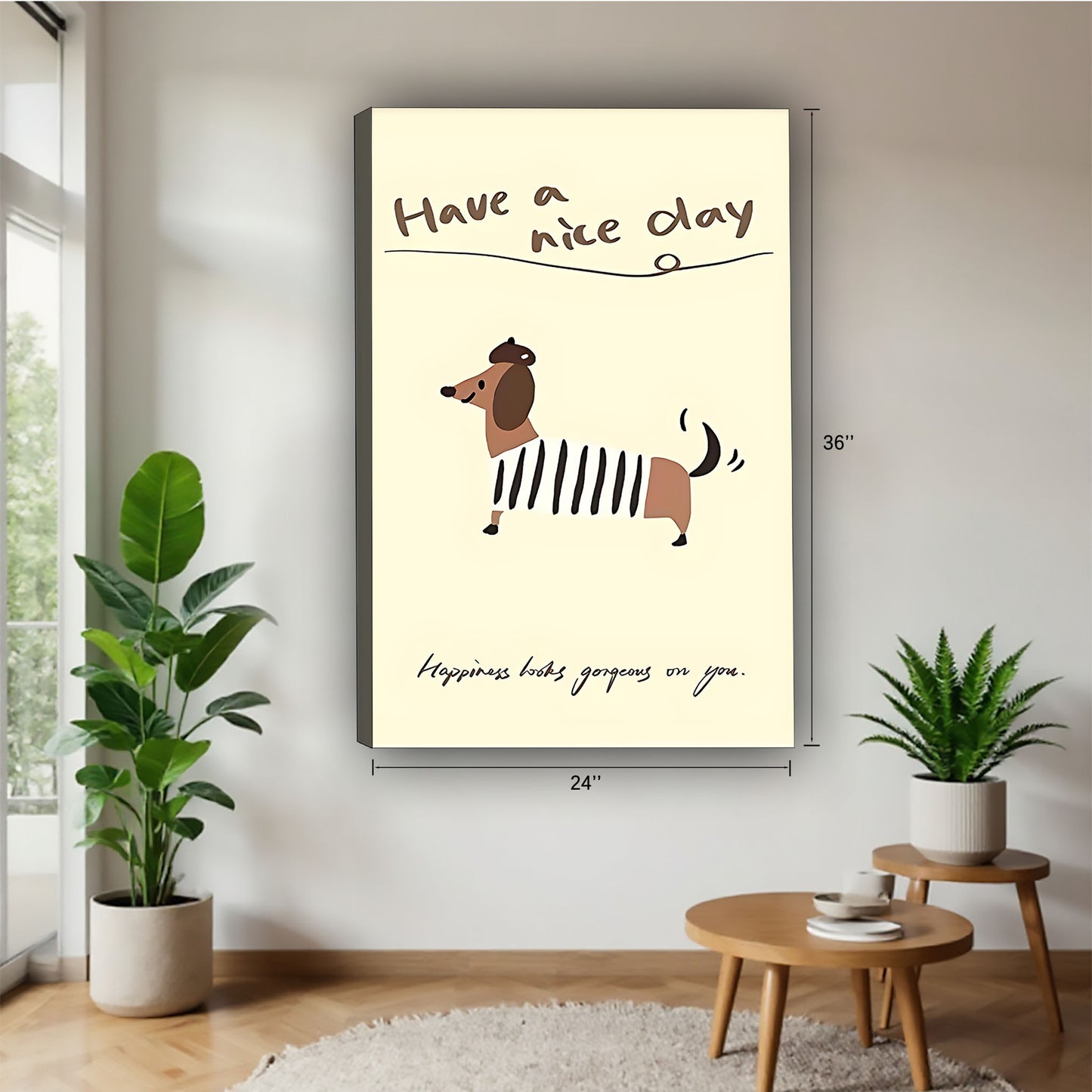 Funny Dog Art - Canvas Wall Art - Abstract Funny Living Room Decor| Liberty Signs #SZ095
