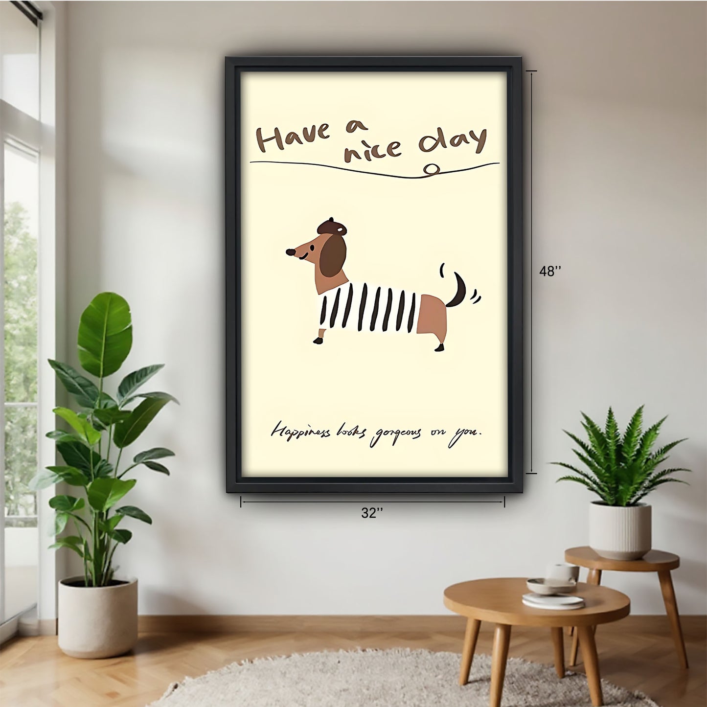 Funny Dog Art - Canvas Wall Art - Abstract Funny Living Room Decor| Liberty Signs #SZ095