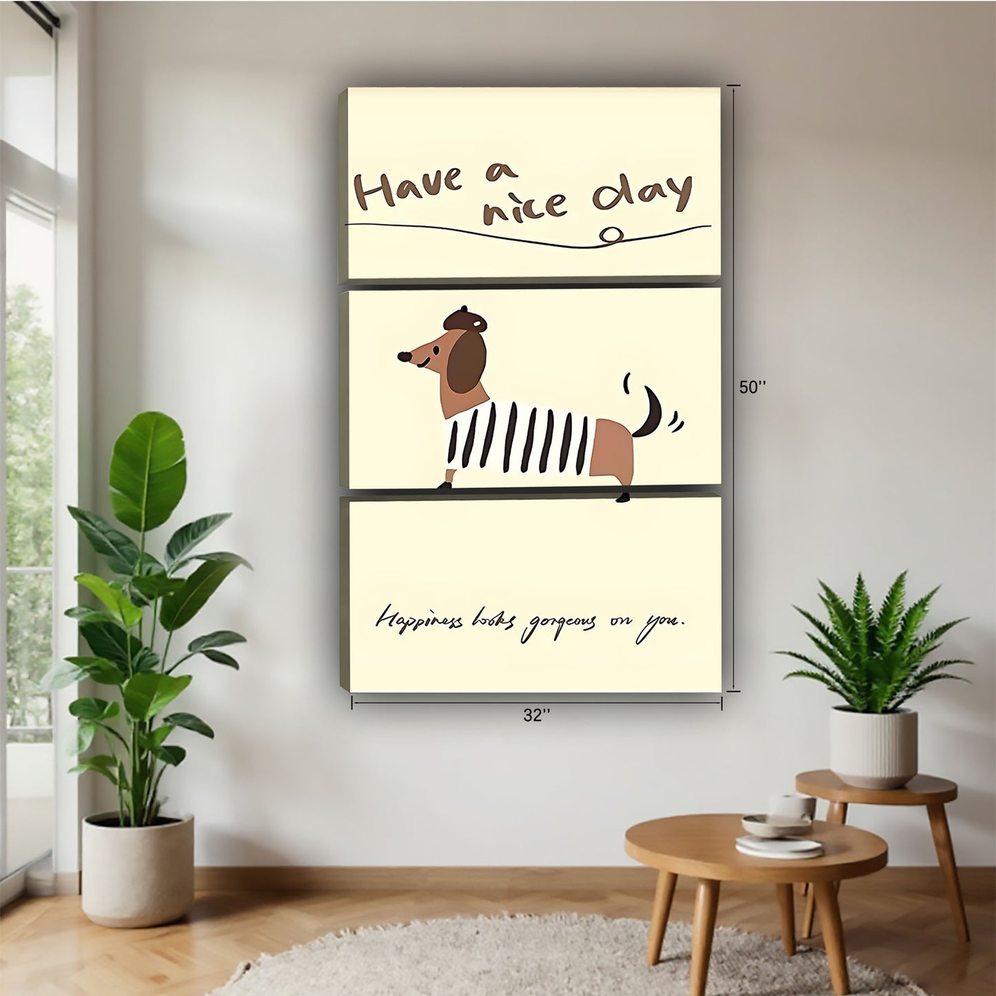 Funny Dog Art - Canvas Wall Art - Abstract Funny Living Room Decor| Liberty Signs #SZ095