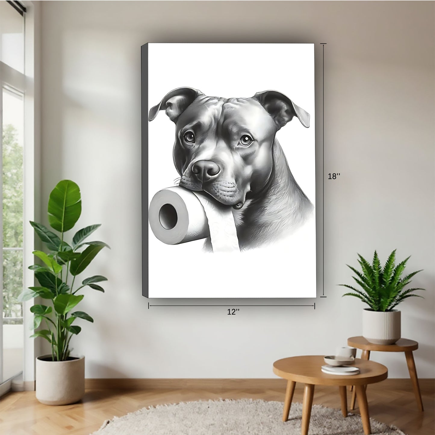 Funny Dog Art - Canvas Wall Art - Abstract Funny Living Room Decor| Liberty Signs #SZ097