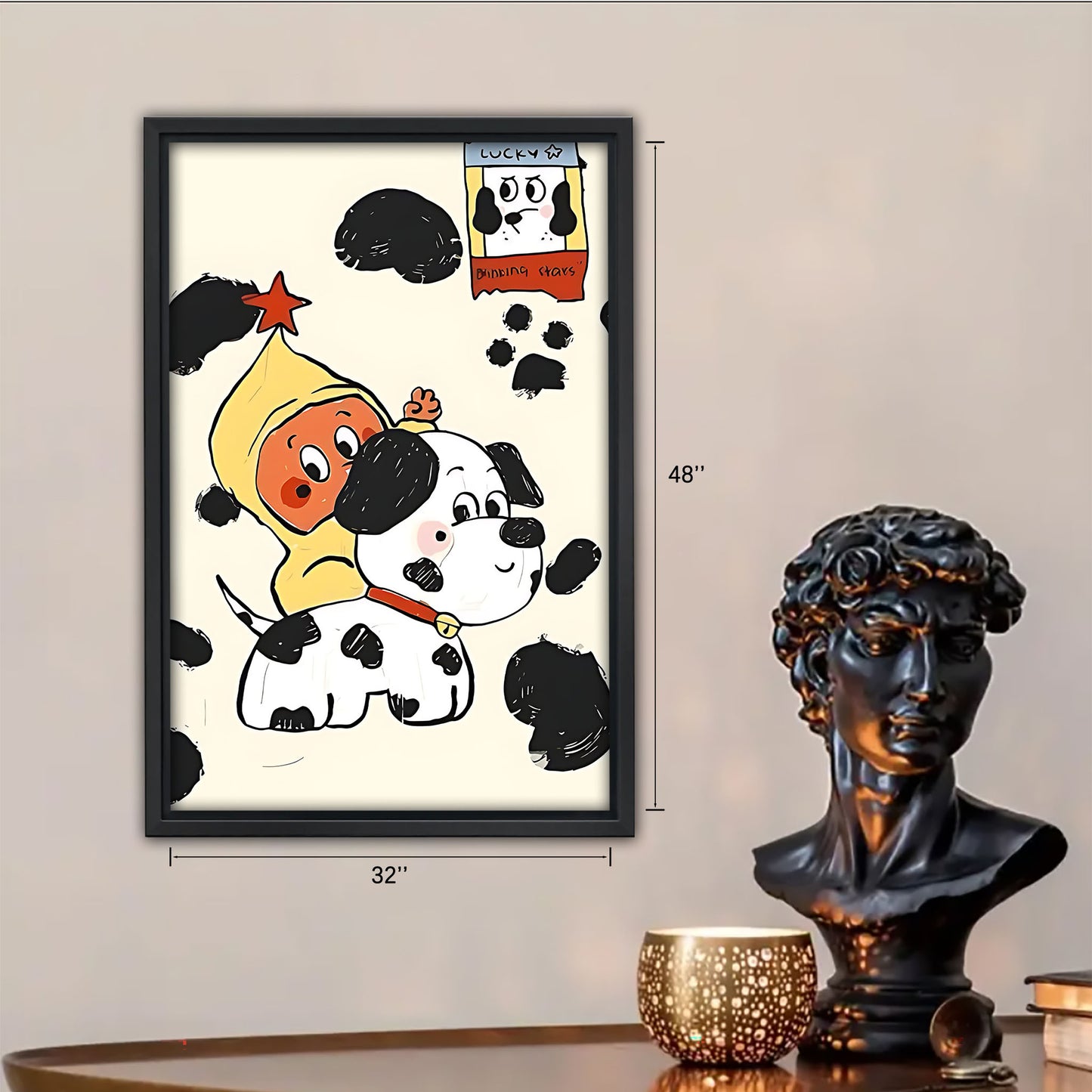 Funny Dog Art - Canvas Wall Art - Abstract Funny Living Room Decor| Liberty Signs #SZ104