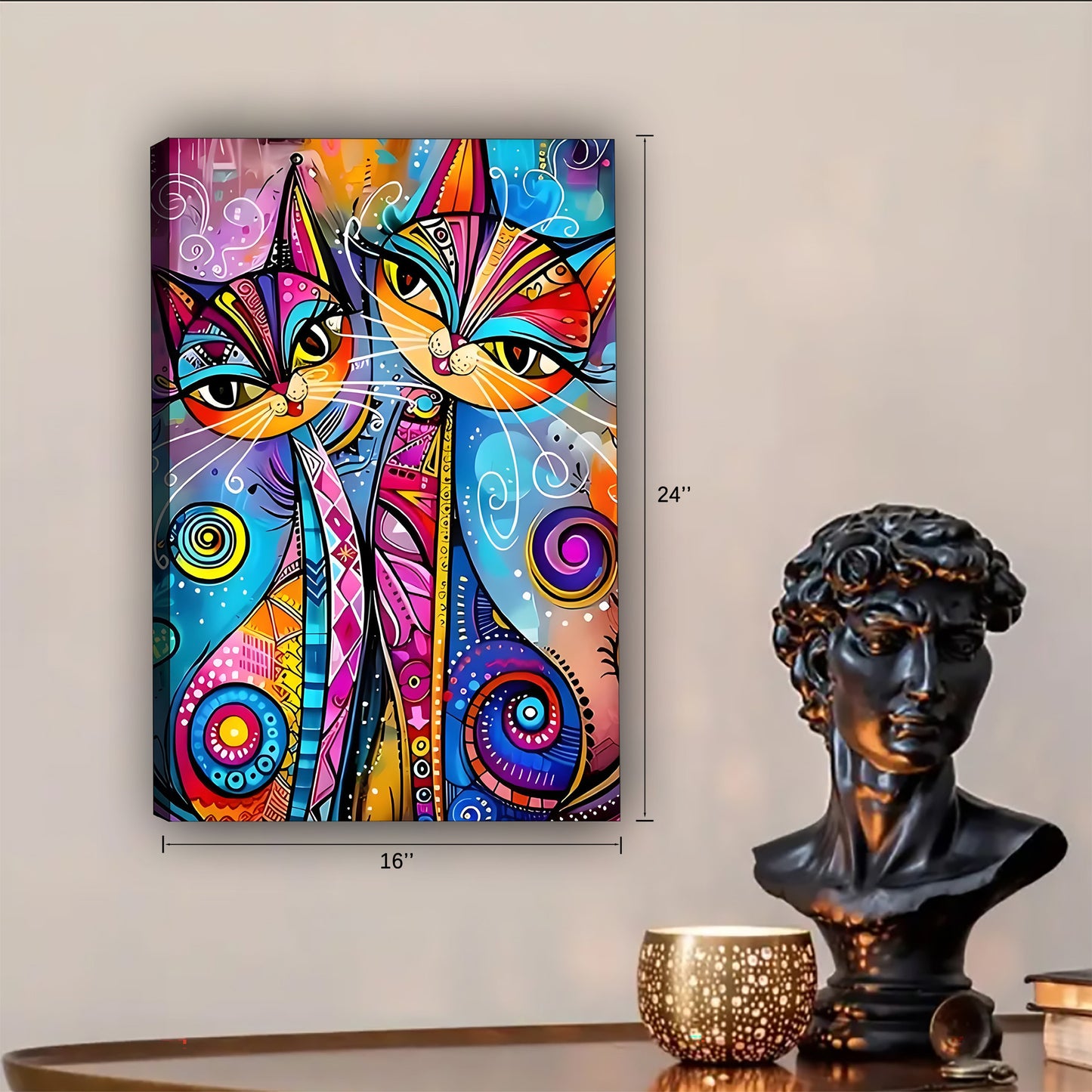 Funny Cat Art - Canvas Wall Art - Abstract Funny Living Room Decor| Liberty Signs #SZ105