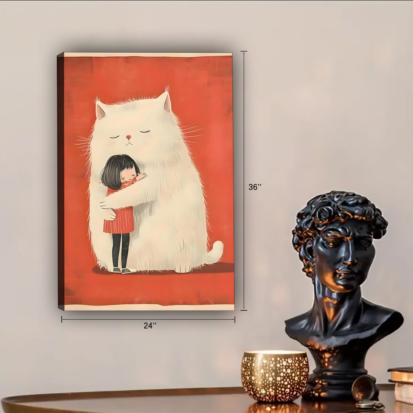 Funny Cat Art - Canvas Wall Art - Abstract Funny Living Room Decor| Liberty Signs #SZ106