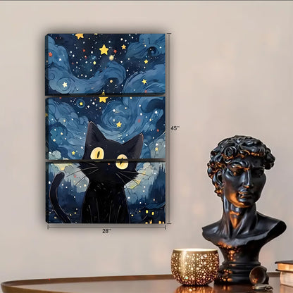 Funny Cat Art - Canvas Wall Art - Abstract Funny Living Room Decor| Liberty Signs #SZ107
