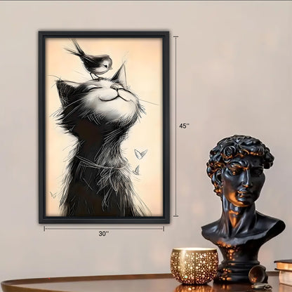 Funny Cat Art - Canvas Wall Art - Abstract Funny Living Room Decor| Liberty Signs #SZ108