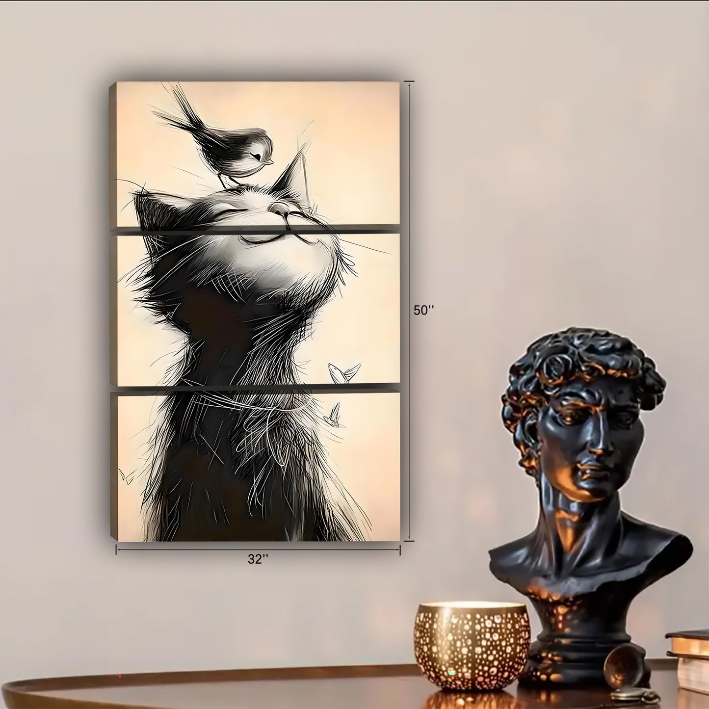 Funny Cat Art - Canvas Wall Art - Abstract Funny Living Room Decor| Liberty Signs #SZ108