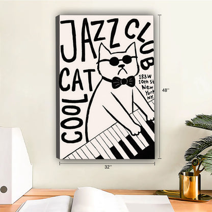 Funny Cat Art - Canvas Wall Art - Abstract Funny Living Room Decor| Liberty Signs #SZ111