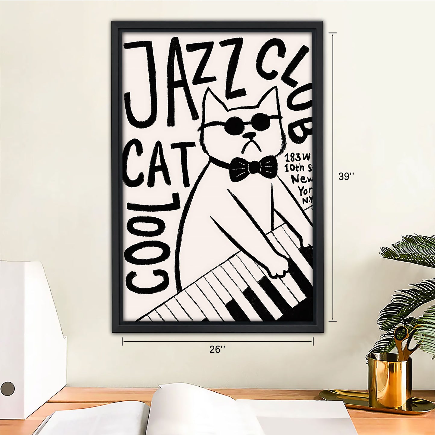 Funny Cat Art - Canvas Wall Art - Abstract Funny Living Room Decor| Liberty Signs #SZ111