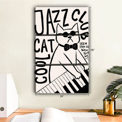 Funny Cat Art - Canvas Wall Art - Abstract Funny Living Room Decor| Liberty Signs #SZ111