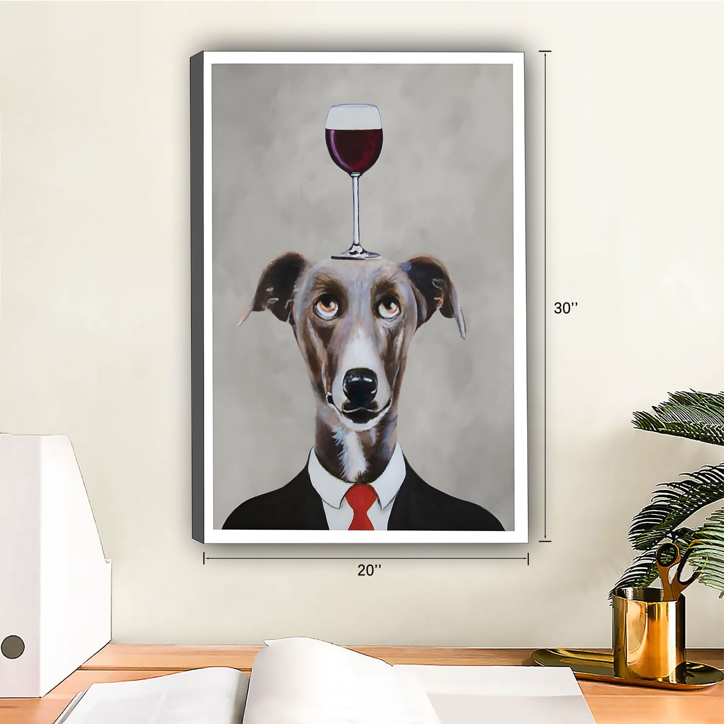 Funny Dog Art - Canvas Wall Art - Abstract Funny Living Room Decor| Liberty Signs #SZ112