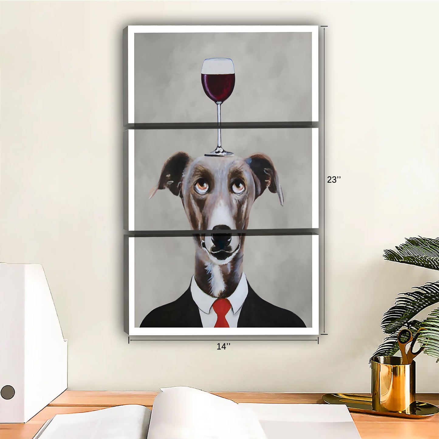 Funny Dog Art - Canvas Wall Art - Abstract Funny Living Room Decor| Liberty Signs #SZ112