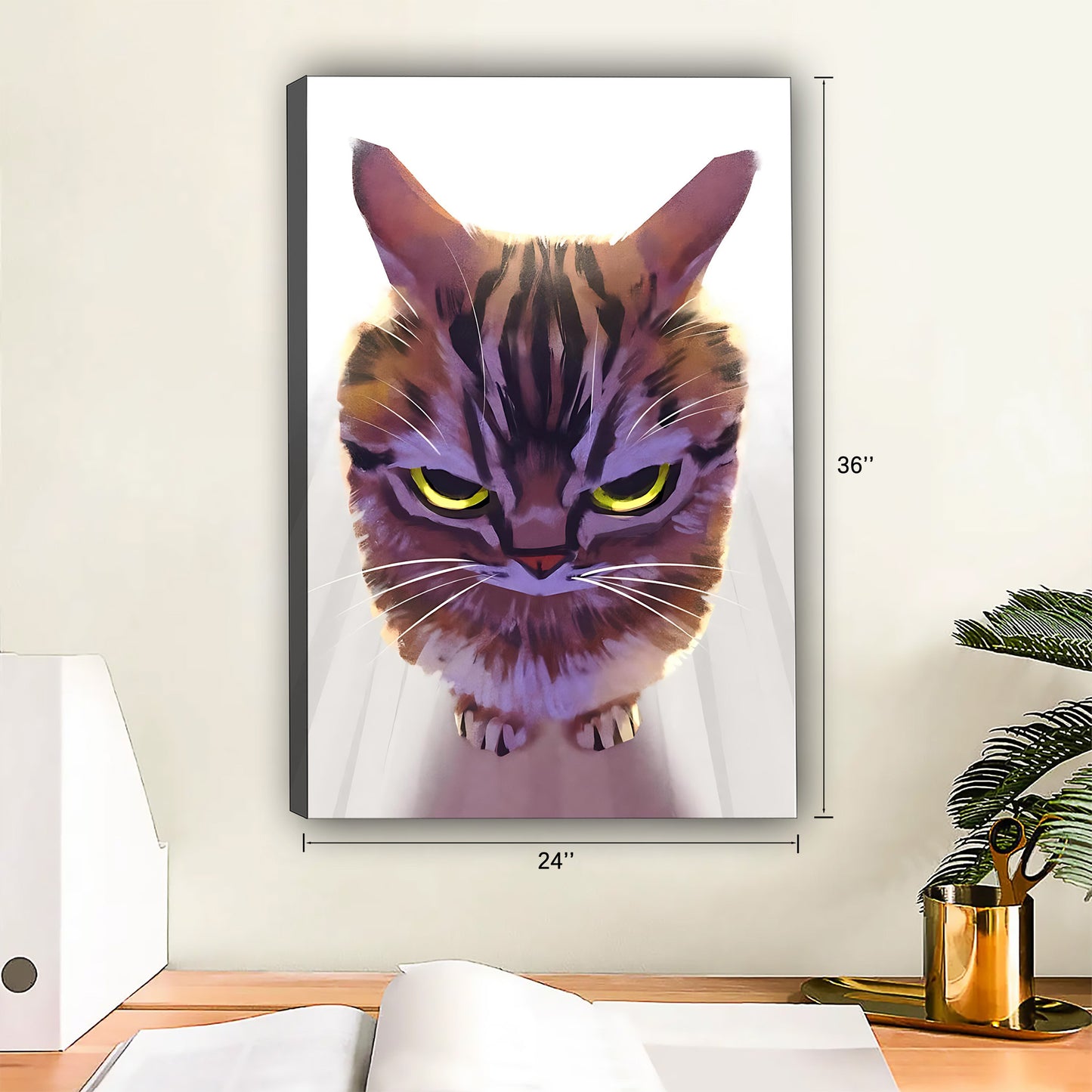 Funny Cat Art - Canvas Wall Art - Abstract Funny Living Room Decor| Liberty Signs #SZ113