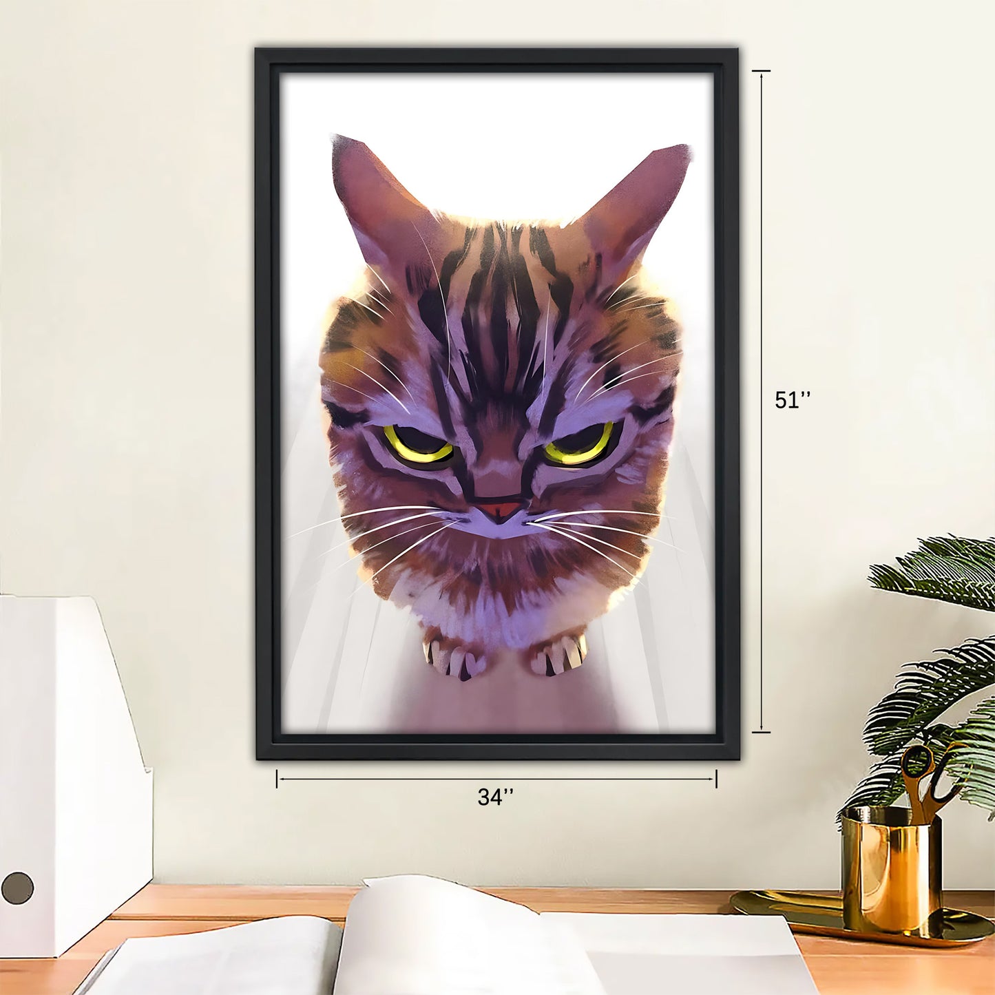 Funny Cat Art - Canvas Wall Art - Abstract Funny Living Room Decor| Liberty Signs #SZ113