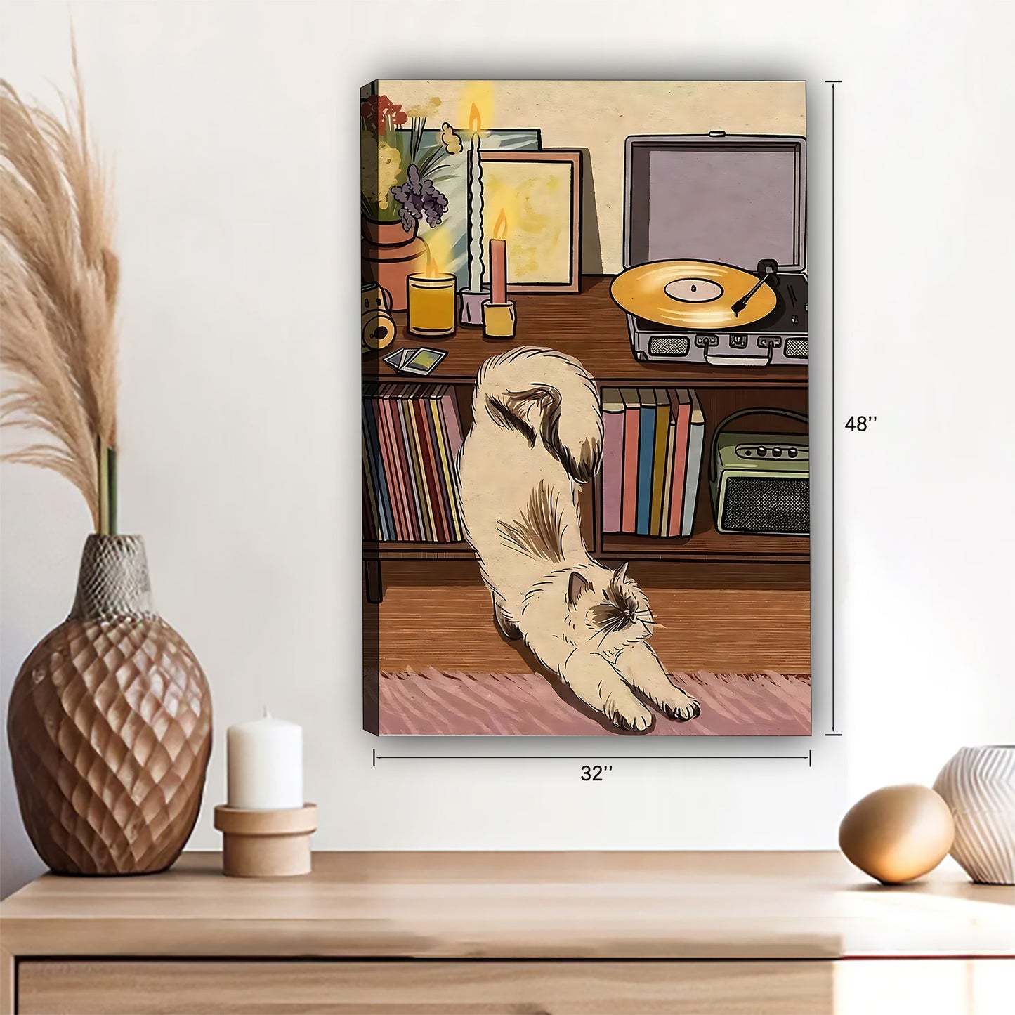 Funny Cat Art - Canvas Wall Art - Abstract Funny Living Room Decor| Liberty Signs #SZ116