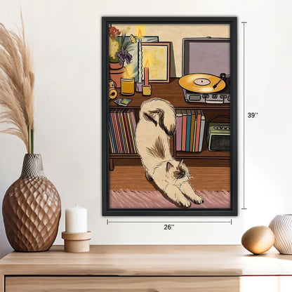 Funny Cat Art - Canvas Wall Art - Abstract Funny Living Room Decor| Liberty Signs #SZ116