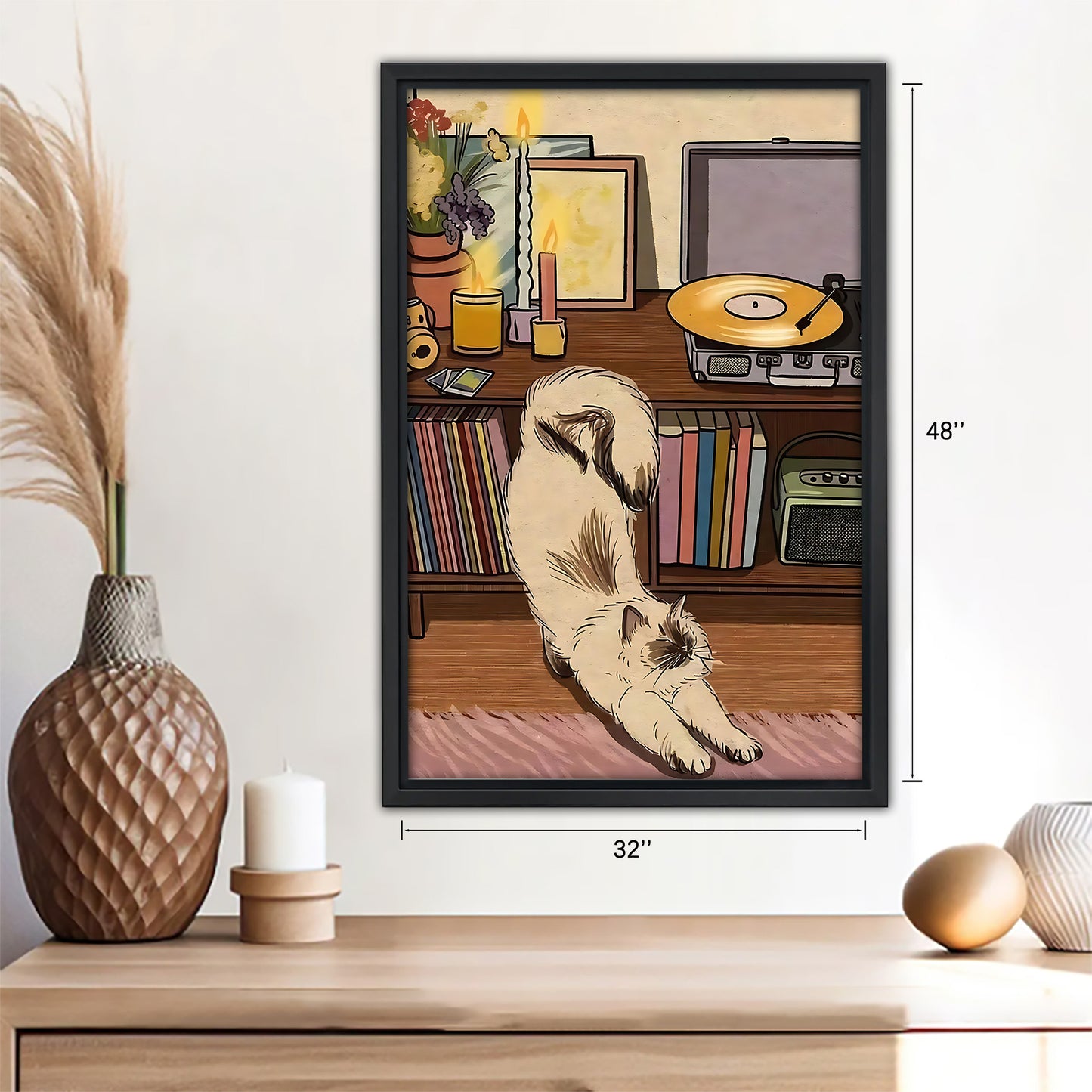 Funny Cat Art - Canvas Wall Art - Abstract Funny Living Room Decor| Liberty Signs #SZ116