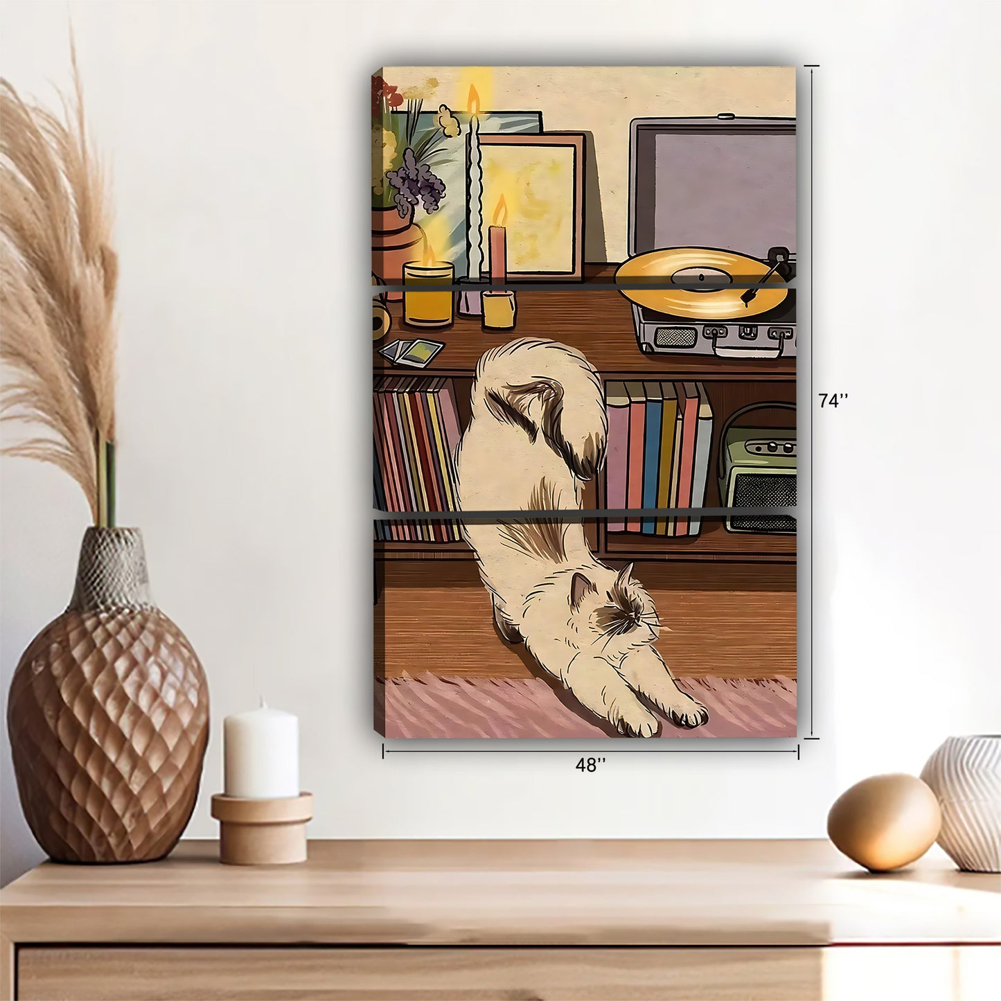 Funny Cat Art - Canvas Wall Art - Abstract Funny Living Room Decor| Liberty Signs #SZ116