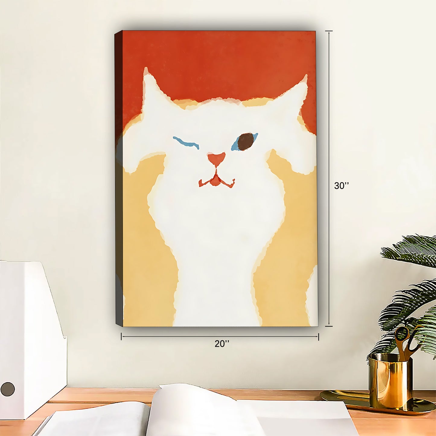 Funny Cat Art - Canvas Wall Art - Abstract Funny Living Room Decor| Liberty Signs #SZ130