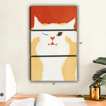 Funny Cat Art - Canvas Wall Art - Abstract Funny Living Room Decor| Liberty Signs #SZ130