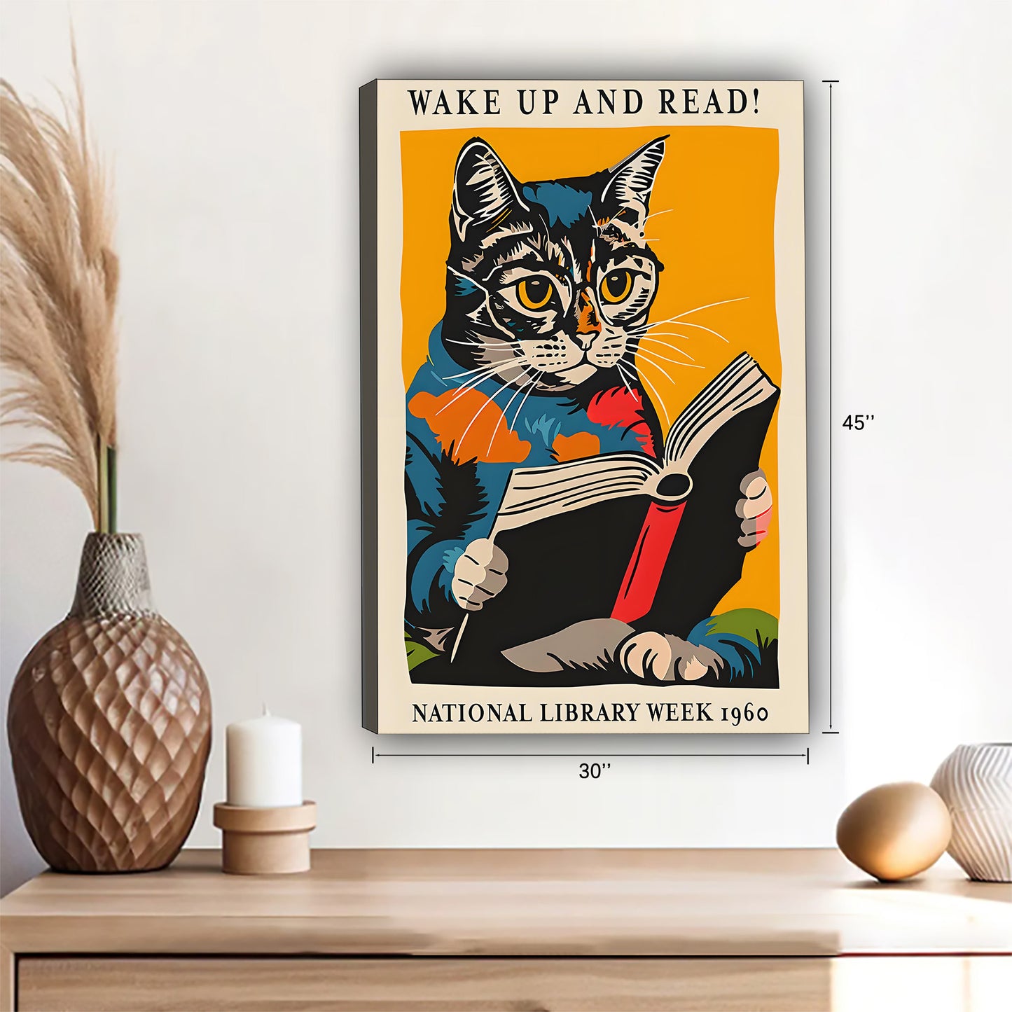 Funny Cat Art - Canvas Wall Art - Abstract Funny Living Room Decor| Liberty Signs #SZ142