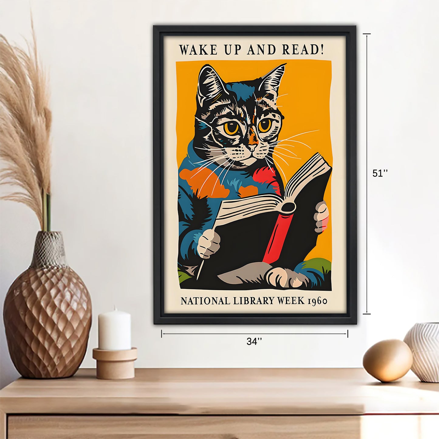 Funny Cat Art - Canvas Wall Art - Abstract Funny Living Room Decor| Liberty Signs #SZ142