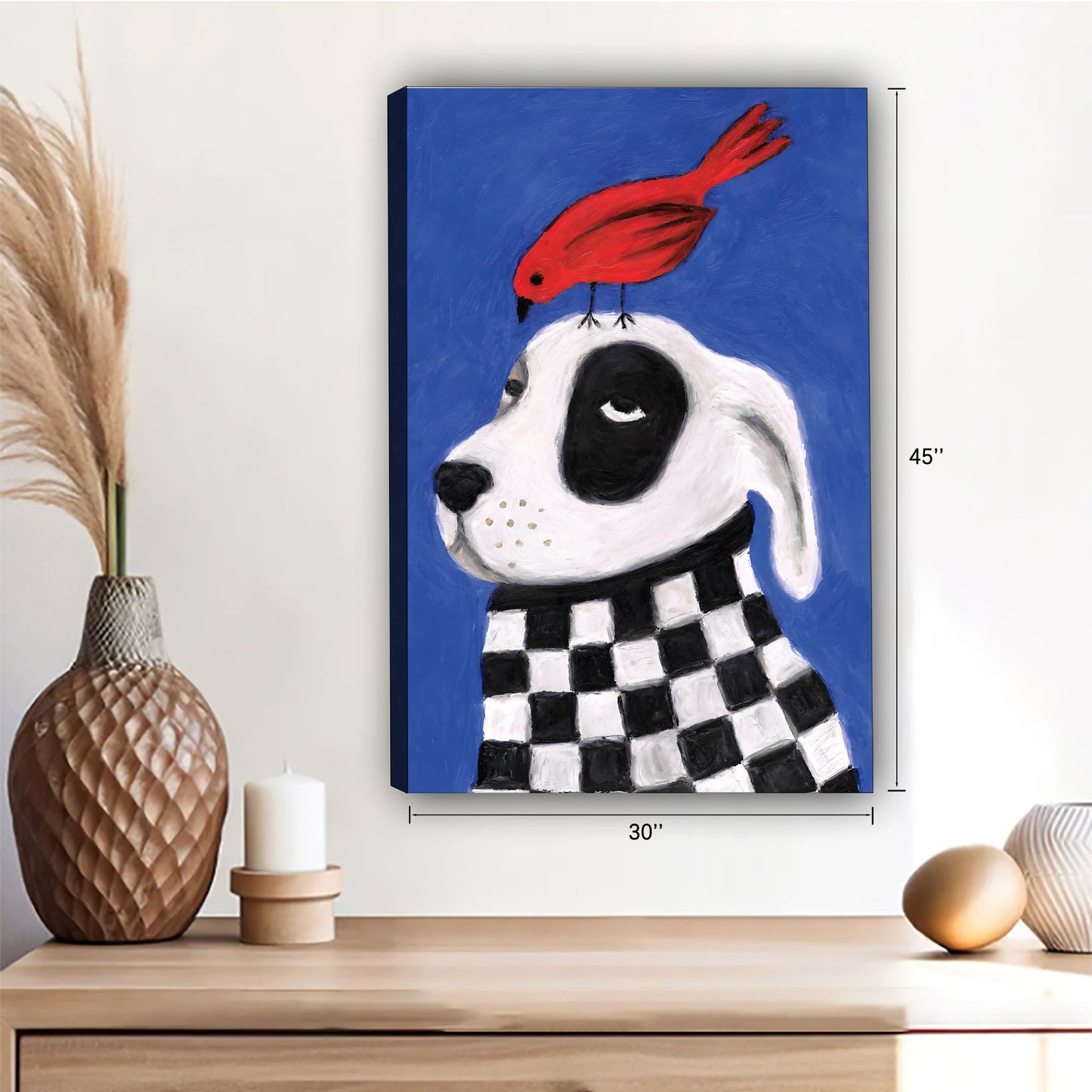 Funny Dog Art - Canvas Wall Art - Abstract Funny Living Room Decor| Liberty Signs #SZ143
