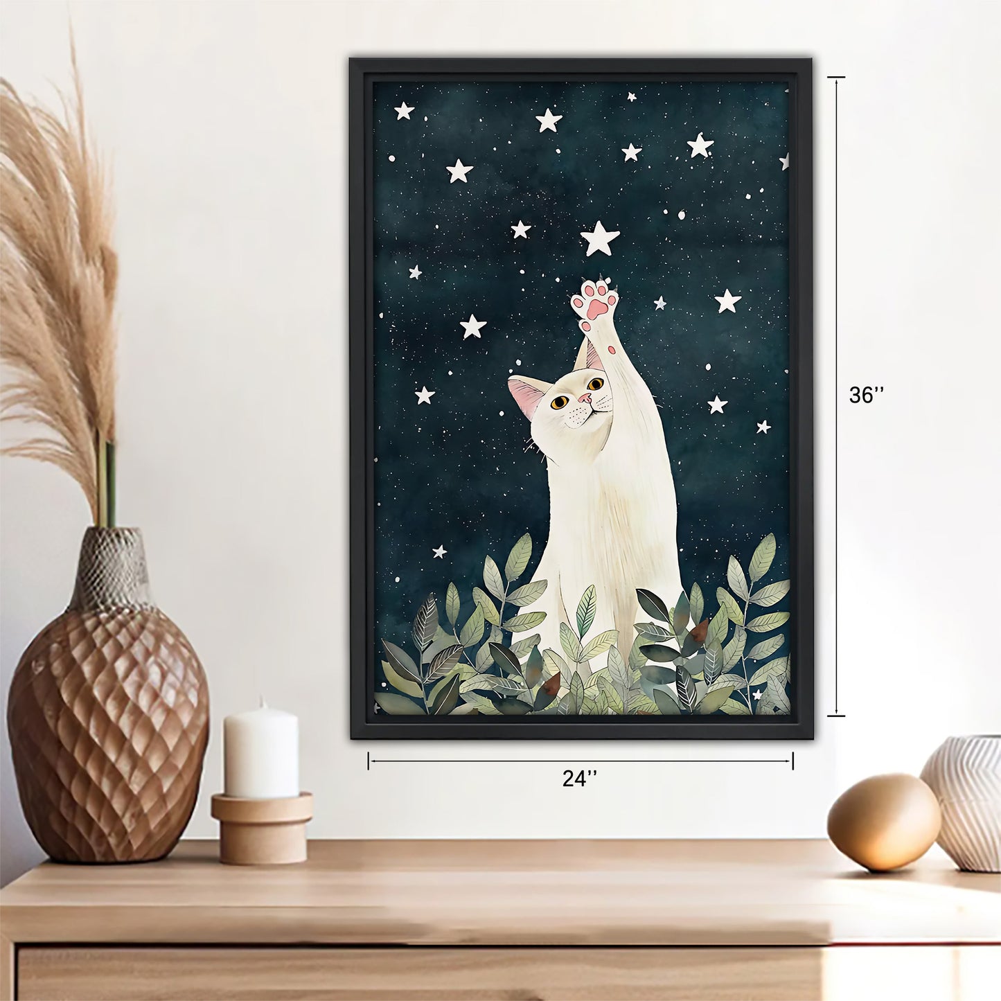 Funny Cat Art - Canvas Wall Art - Abstract Funny Living Room Decor| Liberty Signs #SZ145