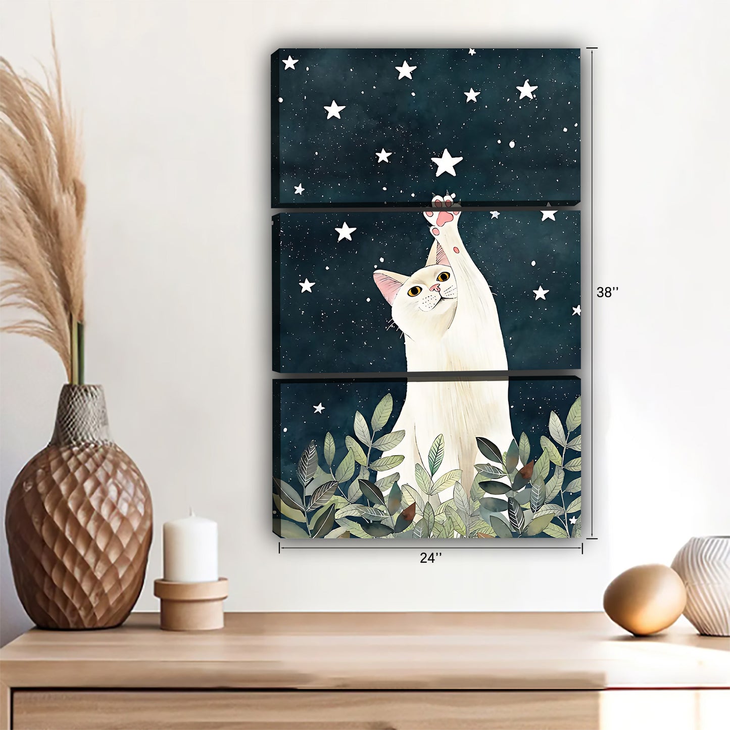 Funny Cat Art - Canvas Wall Art - Abstract Funny Living Room Decor| Liberty Signs #SZ145