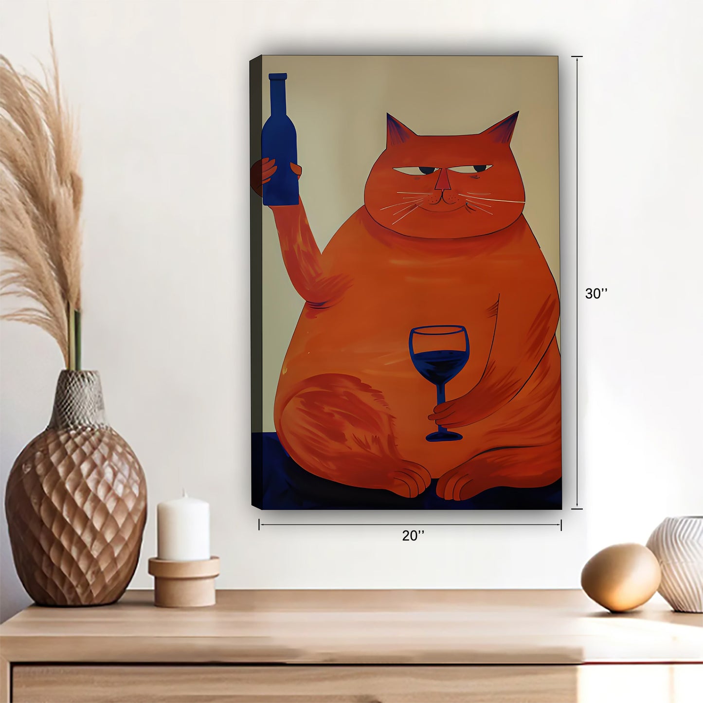 Funny Cat Art - Canvas Wall Art - Abstract Funny Living Room Decor| Liberty Signs #SZ146