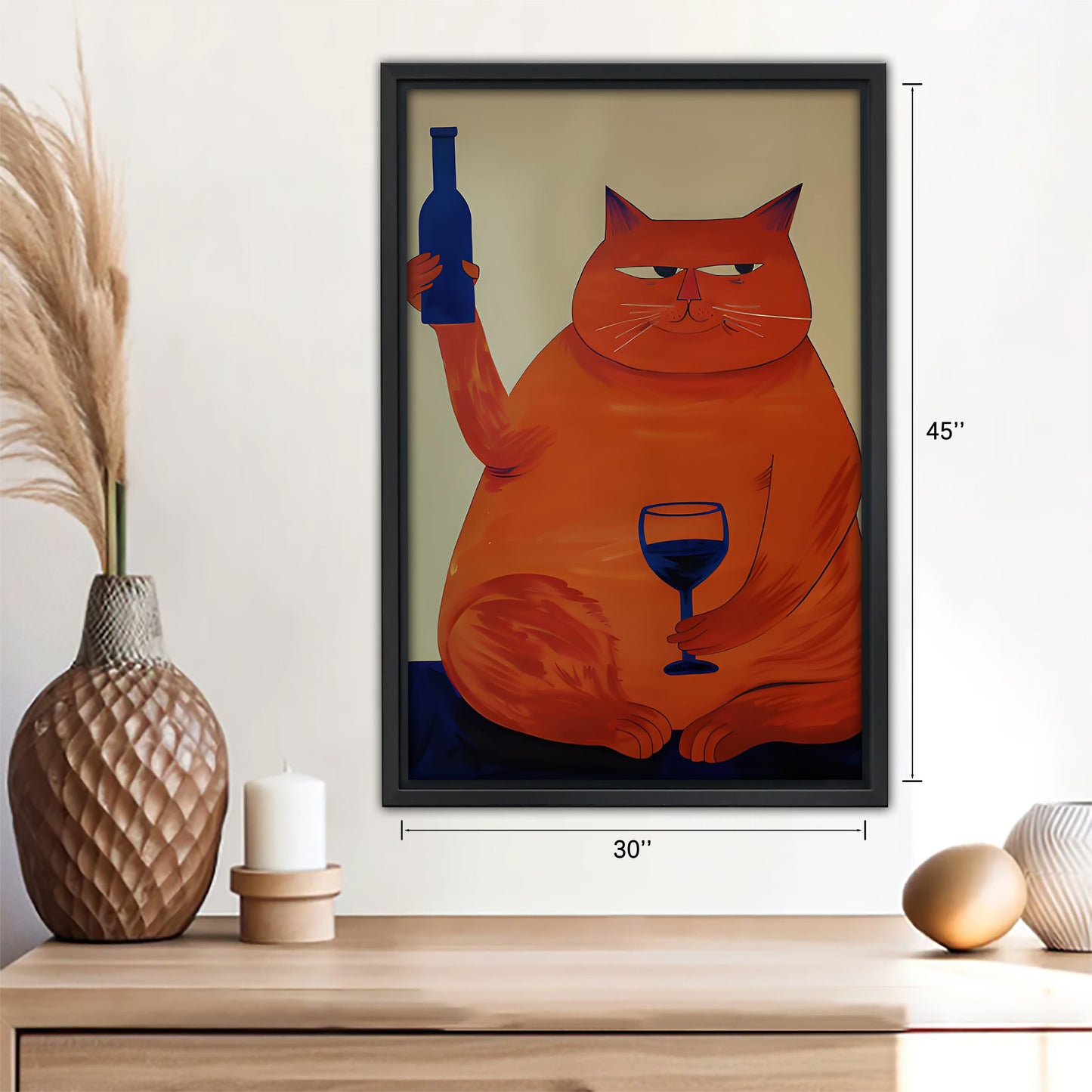 Funny Cat Art - Canvas Wall Art - Abstract Funny Living Room Decor| Liberty Signs #SZ146