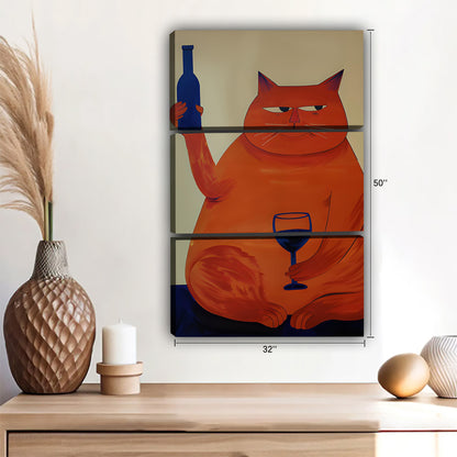 Funny Cat Art - Canvas Wall Art - Abstract Funny Living Room Decor| Liberty Signs #SZ146