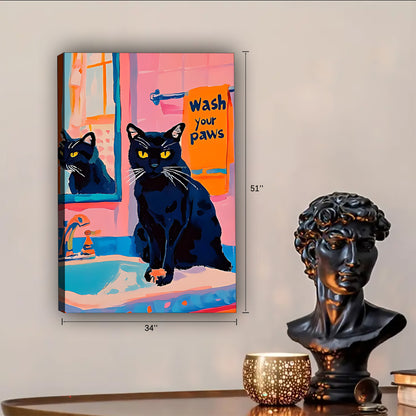 Funny Cat Art - Canvas Wall Art - Abstract Funny Living Room Decor| Liberty Signs #SZ152