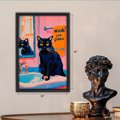 Funny Cat Art - Canvas Wall Art - Abstract Funny Living Room Decor| Liberty Signs #SZ152