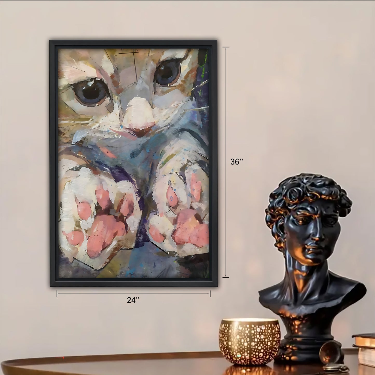 Funny Cat Art - Canvas Wall Art - Abstract Funny Living Room Decor| Liberty Signs #SZ153